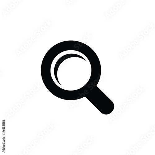 Black Magnifying Glass Search Icon on Transparent Background ,Zoom ,Find