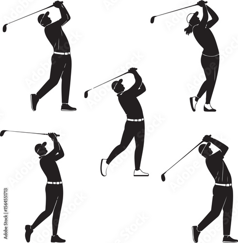 Golfer Swinging Club Silhouette Design

Perfect Golf Shot Vector Illustration

Golfer on Fairway Silhouette Scene

Golf Swing in Motion Silhouette Art

Professional Golfer Pose Vector