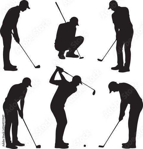 Golfer Swinging Club Silhouette Design

Perfect Golf Shot Vector Illustration

Golfer on Fairway Silhouette Scene

Golf Swing in Motion Silhouette Art

Professional Golfer Pose Vector