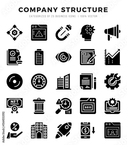 Set of Company Structure icons. Vector Illustration.