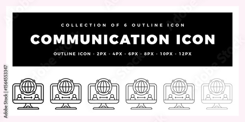 Pack of 6 Outline Vector communication icon