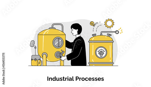 Female engineer operating industrial equipment in a factory setting. Adjusting machinery and overseeing industrial processes at a manufacturing plant.