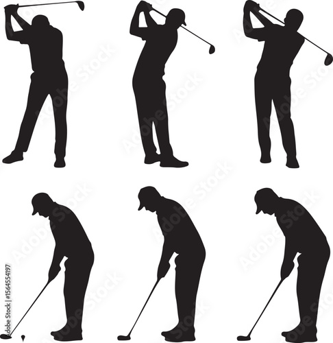 Golfer Swinging Club Silhouette Design

Perfect Golf Shot Vector Illustration

Golfer on Fairway Silhouette Scene

Golf Swing in Motion Silhouette Art

Professional Golfer Pose Vector