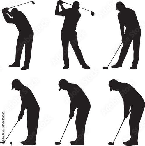 Golfer Swinging Club Silhouette Design

Perfect Golf Shot Vector Illustration

Golfer on Fairway Silhouette Scene

Golf Swing in Motion Silhouette Art

Professional Golfer Pose Vector