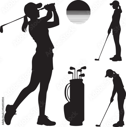 Golfer Swinging Club Silhouette Design

Perfect Golf Shot Vector Illustration

Golfer on Fairway Silhouette Scene

Golf Swing in Motion Silhouette Art

Professional Golfer Pose Vector