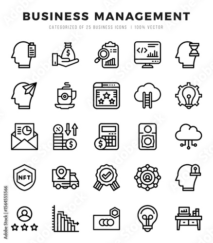 icons set. Business Management for web. app. vector illustration.