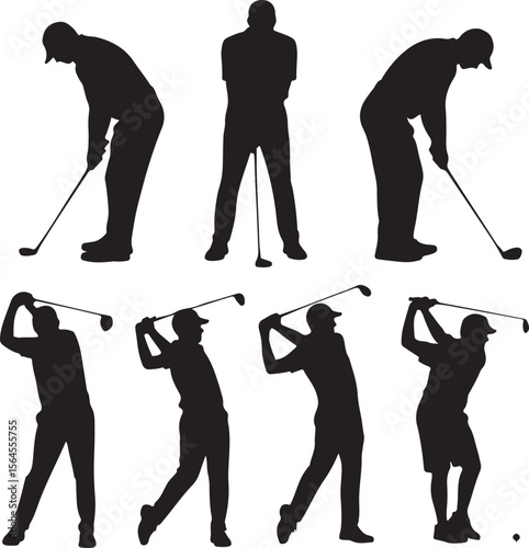 Golfer Swinging Club Silhouette Design

Perfect Golf Shot Vector Illustration

Golfer on Fairway Silhouette Scene

Golf Swing in Motion Silhouette Art

Professional Golfer Pose Vector