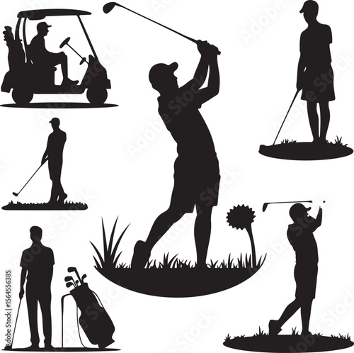 Golfer Swinging Club Silhouette Design

Perfect Golf Shot Vector Illustration

Golfer on Fairway Silhouette Scene

Golf Swing in Motion Silhouette Art

Professional Golfer Pose Vector