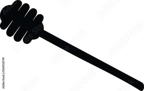 honey dipper stick with dripping silhouette vector