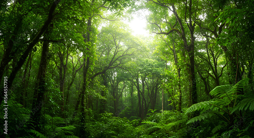 Obraz premium Lush green forest canopy (3)