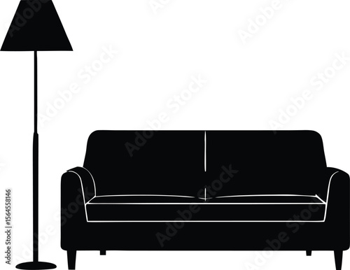  sofa and floor lamp