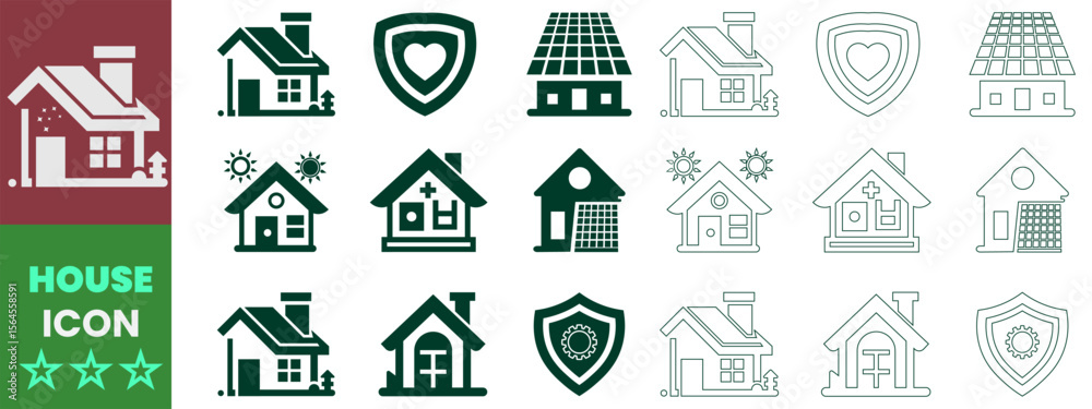 Home icon set on white background. Vector building symbol on construction and real state illustration in silhouette shape. Residential house icon shape Home icon set on white background. Vector building symbol on construction and real state illustration in silhouette shape. Residential house icon shape