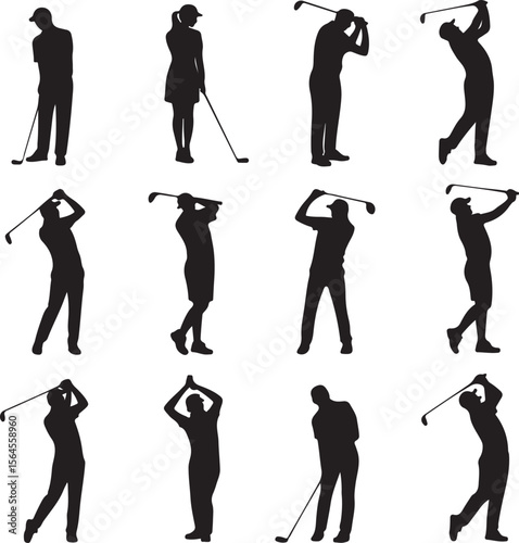 Golfer Swinging Club Silhouette Design

Perfect Golf Shot Vector Illustration

Golfer on Fairway Silhouette Scene

Golf Swing in Motion Silhouette Art

Professional Golfer Pose Vector