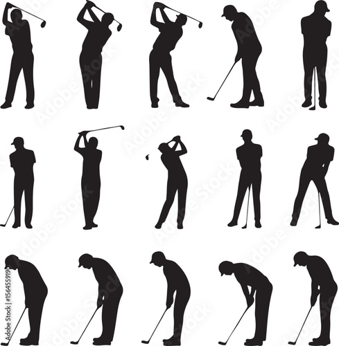 Golfer Swinging Club Silhouette Design

Perfect Golf Shot Vector Illustration

Golfer on Fairway Silhouette Scene

Golf Swing in Motion Silhouette Art

Professional Golfer Pose Vector