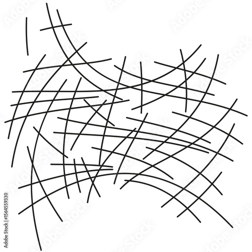 Curved line lattice. Overlapping arc mesh. Flowing stroke web. Vector abstract network.