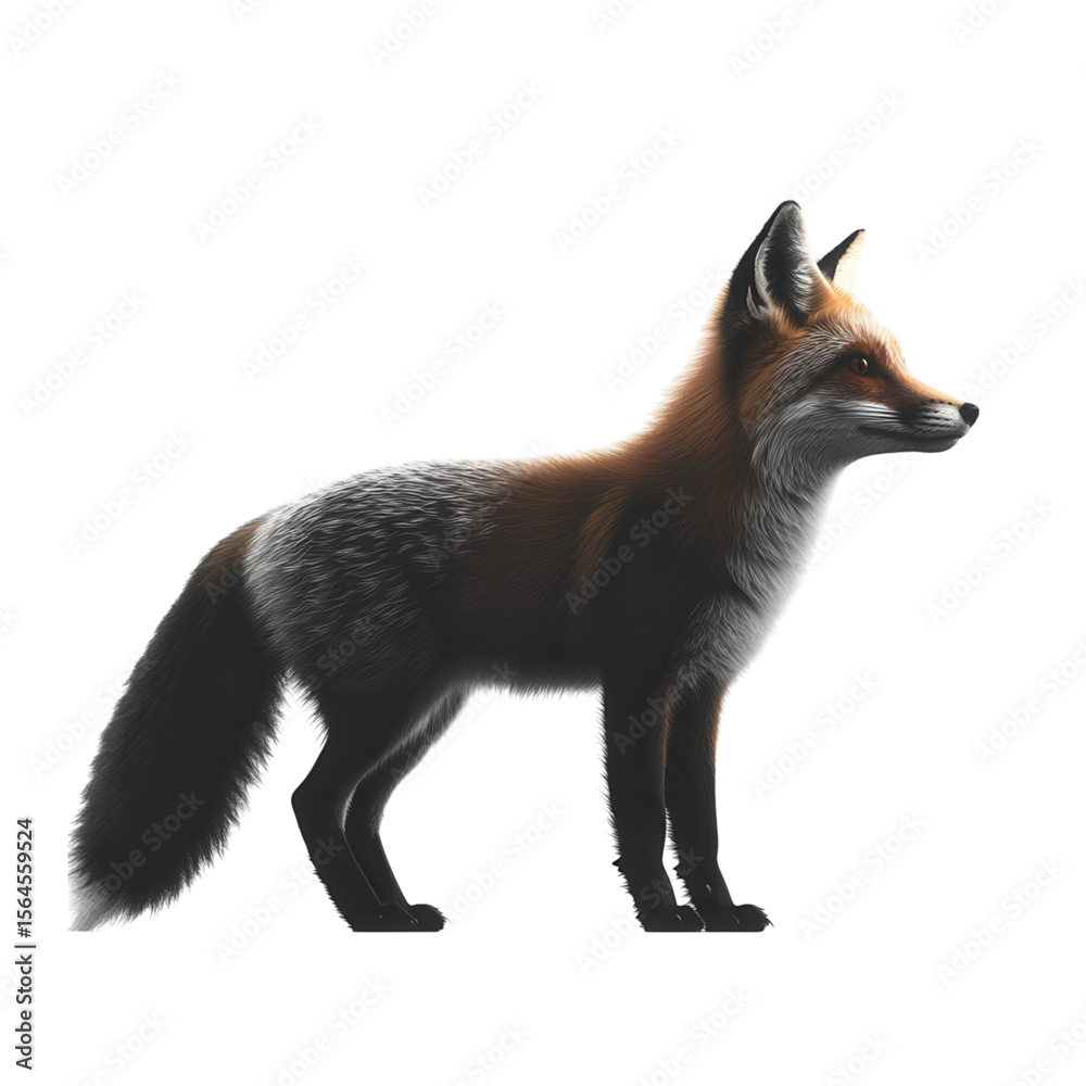 Obraz premium red fox on transparent background