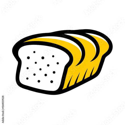  Bread slice icon in black and yellow