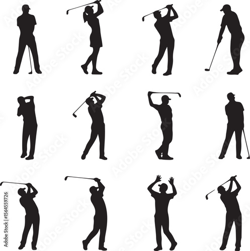 Golfer Swinging Club Silhouette Design

Perfect Golf Shot Vector Illustration

Golfer on Fairway Silhouette Scene

Golf Swing in Motion Silhouette Art

Professional Golfer Pose Vector