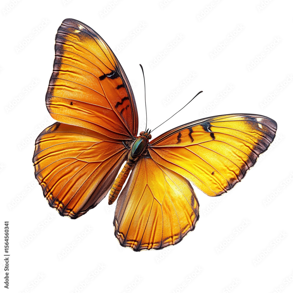 Fototapeta premium yellow butterfly on transparent background