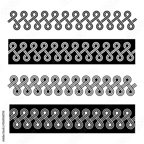 set of black and white georgian seamless patterns