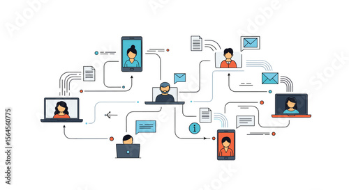 Visualizing global digital communication networks connecting people through technology