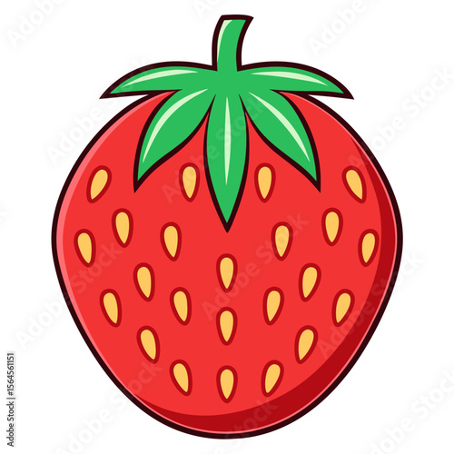 Single strawberry icon on white background
