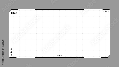 Futuristic hud vector graphics frame or window element. Head up display interface technology concept for digital data presentation.