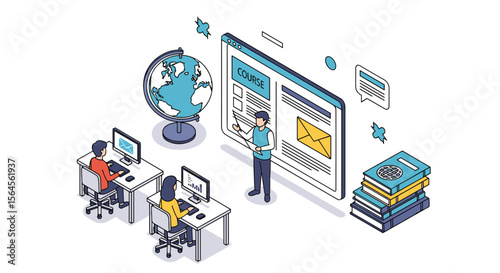 Digital education and online learning for global students interactive experience
