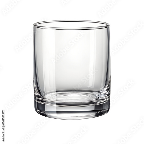 a short tumbler glass isolated on transparent background in studio shot