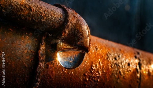Close up of a rustoc pipe water leakage 