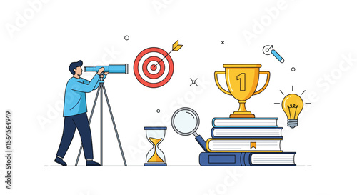 Achieving goals through vision strategy and dedicated effort for success