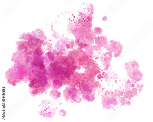 水彩タッチの手描きでピンク色の水しぶきテクスチャーベクター素材