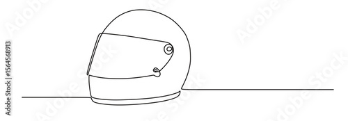 continuous line art of a full face helmet. vector illustration of a full face helmet