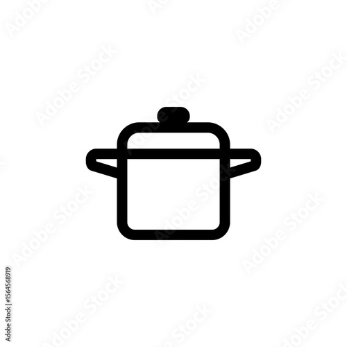 Cooking Pot Icon Simple Line Art Design for Culinary Projects