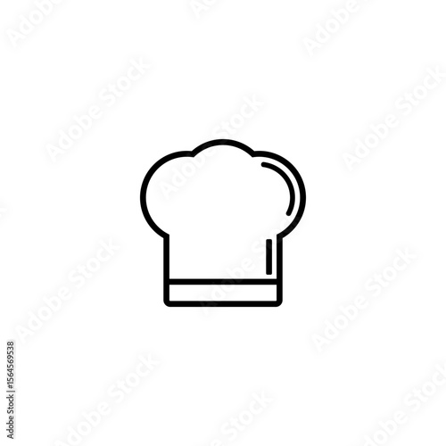 Culinary Delights Chef Hat Icon Design, Simple Line Art Illustration