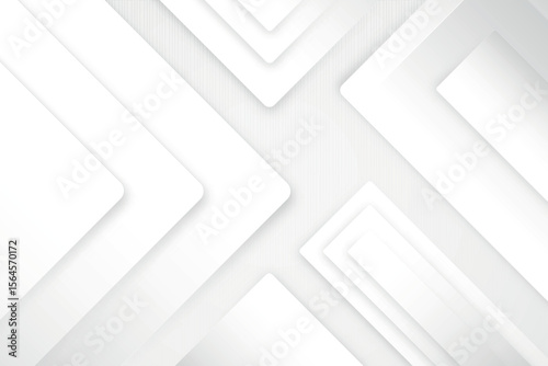 White geometric shapes with soft shadows creating a modern design isolated on transparent background