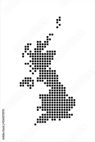 UK United Kingdom map vector, isolated background. Rounded square pattern Map template for web site pattern, annual report, infographics.