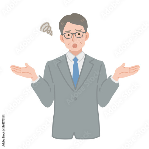 お手上げな中年サラリーマン