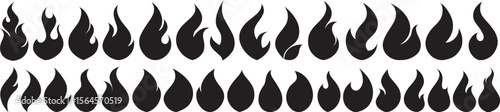 Collection of Black Flame Icons 280 EPS Vector Graphics