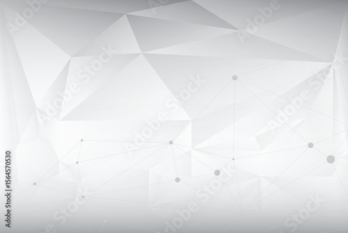 Geometric low poly background with connecting dots and lines in gray isolated on transparent background