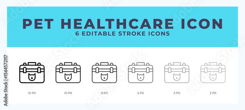 Pet healthcare lineal icon symbol vector. Black outline for web. App. Presentation and more.