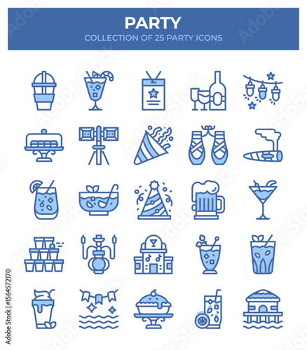 Party Icons Collection. 25 Essential Party Symbols
