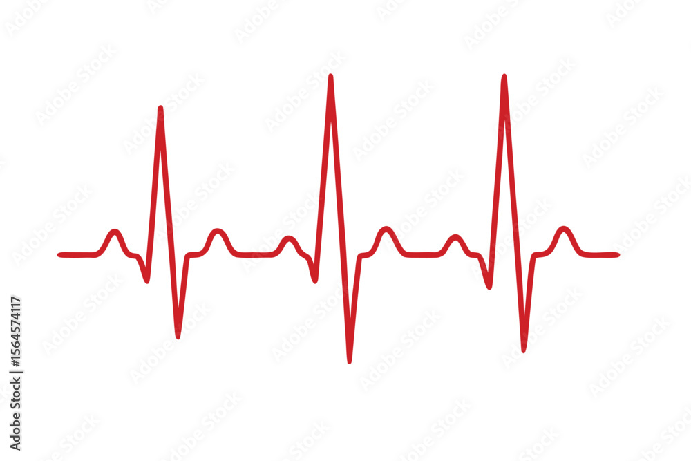 Vibrant Red Heartbeat Pattern Medical Illustration Expressing Life Vitality and Health Monitoring on a Clean White Canvas Vibrant Red Heartbeat Pattern Medical Illustration Expressing Life Vitality and Health Monitoring on a Clean White Canvas