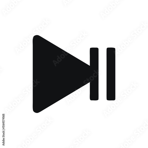 Minimalist Icon of Fast Forward Symbol with Pause Bars Depicting Media Controls and Playback Functionality for User Interface Design