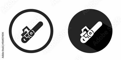 Chainsaw logo. Chainsaw icon vector design. Stock vector.