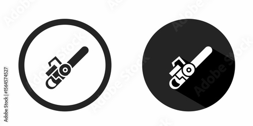 Chainsaw logo. Chainsaw icon vector design. Stock vector.