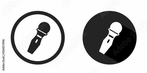 Microphone logo. Microphone icon vector design black color. Stock vector.