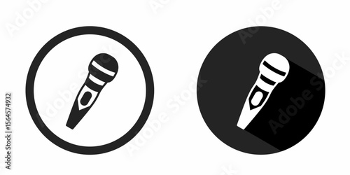 Microphone logo. Microphone icon vector design black color. Stock vector.