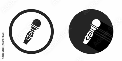 Microphone logo. Microphone icon vector design black color. Stock vector.
