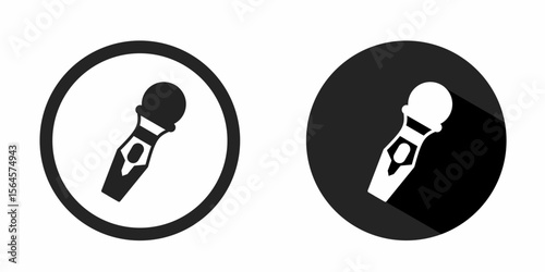 Microphone logo. Microphone icon vector design black color. Stock vector.